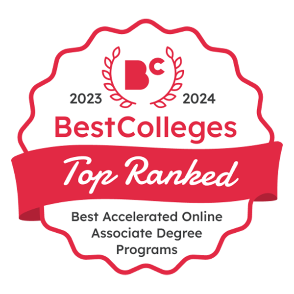 Best Accredited Accelerated Online Associate Degree Programs badge