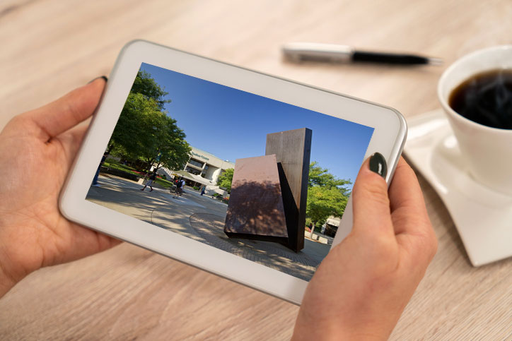 photo of campus on tablet