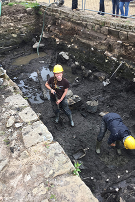 Courtesy of Dr. Christopher Barrett WCC student Devin Buhro works in the trenches during excavation at Vindolanda.