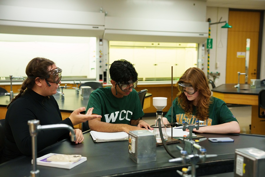 WCC students work in a chemistry lab.