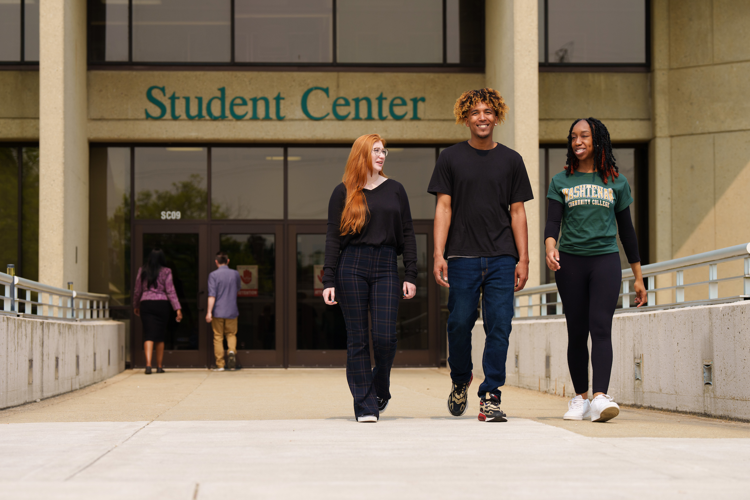 Students walking near Student Center